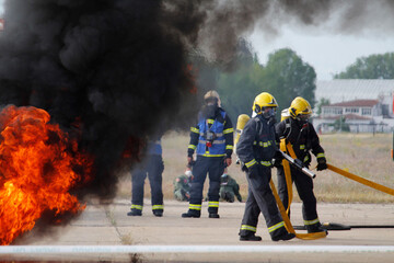 firefighters in action