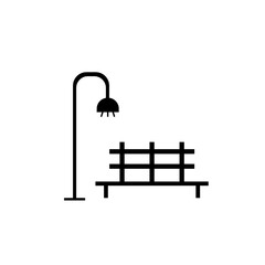 Park Icon Set. Trees, forest and bench vector icons. Nature, sun, lake. Set of park icon with outline design. Park vector illustration. City park icons set.