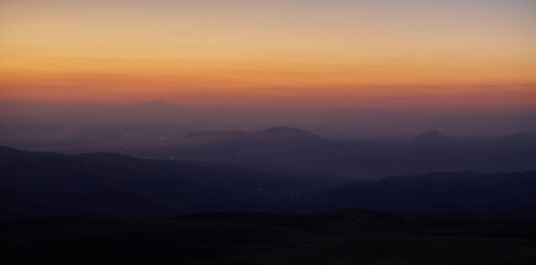 sunrise over the mountains