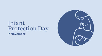 Infant Protection Day, November 7, mother holding child vector, mom and baby love