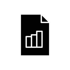 Paper document glyph icon illustration with chart. icon related to report document. Simple vector design editable. Pixel perfect at 32 x 32