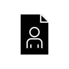 Paper document glyph icon illustration with people. icon related to people document, profile. Simple vector design editable. Pixel perfect at 32 x 32