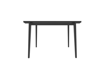 3d rendering of a black table isolated on white, product display stand mockup