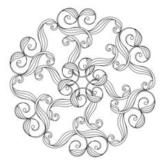 Fototapeta premium Mandala coloring page. Hand drawn vector illustration
