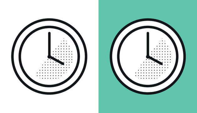 Analog clock illustration vector icon time pictogram