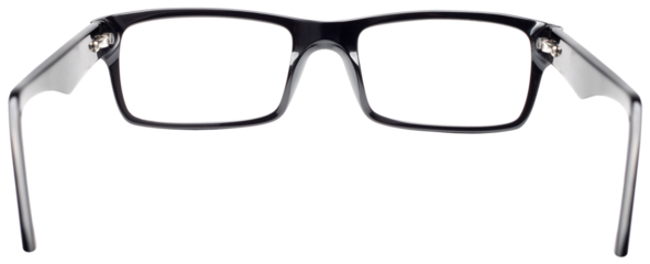 View seeing through black eye glasses isolated