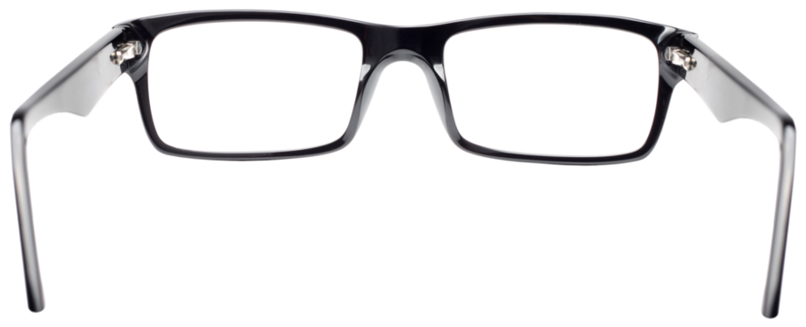 View seeing through black eye glasses isolated