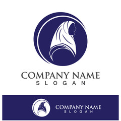 Simple headscarf logo icon vector