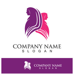 Simple headscarf logo icon vector