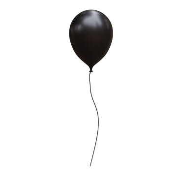 Black balloon up, floating transparent background. PNG. Black Friday sale concept
