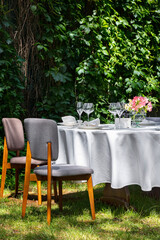 Dining table in nature