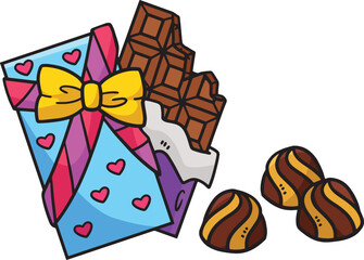 Chocolates Candy Wrap Cartoon Colored Clipart
