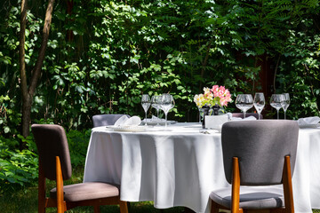 Dining table in nature