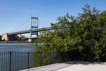East River Riverfront with a View of the Triborough Bridge in Astoria Queens New York