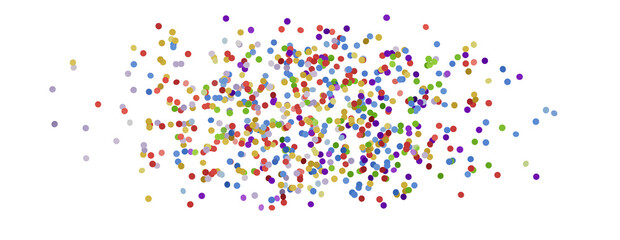3D animation of exploding confetti