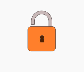 padlock open icon design isolated