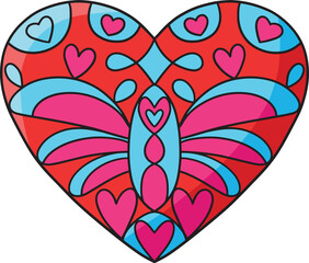 Heart Cartoon Colored Clipart Illustration