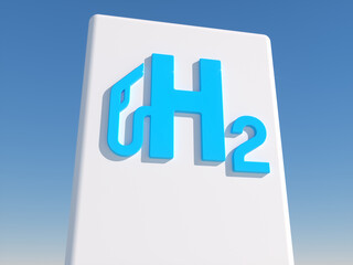 Blue Hydrogen filling H2 Gas Pump station icon isolated on background - H2 energy concept