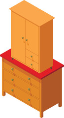 Wooden furniture icon isometric vector. New modern locker on dresser icon. Classic interior, dressing room furniture