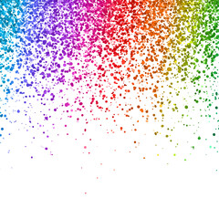 Multicolor falling glitter isolated