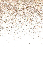 Fototapeta na wymiar Sparkling festive scattered bronze gold glitter