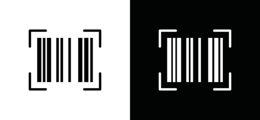 Barcode icon vector. Simple scanning qr code icon button. Scan icon vector. Scanner icon