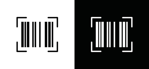 Barcode icon vector. Simple scanning qr code icon button. Scan icon vector. Scanner icon