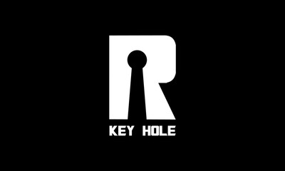 R key Logo. Letter R with keyhole. unique professional logo, clean, minimalist design. simple and modern
