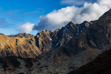 Tatry krajobraz górski jesień słońce chmury