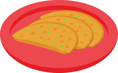 Bakery pita icon isometric vector. Bread dish. Meal cuisine