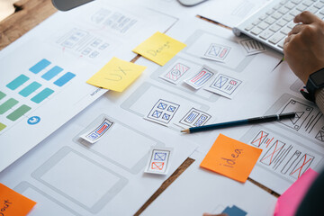 ux Graphic designer creative sketch planning application process development prototype wireframe...