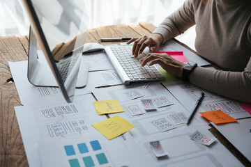 ux Graphic designer creative sketch planning application process development prototype wireframe...