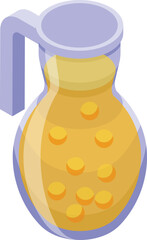 Soda jug icon isometric vector. Food cake. Bread menu