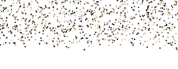 Golden confetti falling down isolated on transparent background..Glittering golden confetti png. Glittering golden confetti falls from above on transparent background. Celebrate festivals.