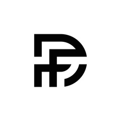 Obraz premium Abstract DF initials monogram logo design, icon for business, template, simple, elegant 