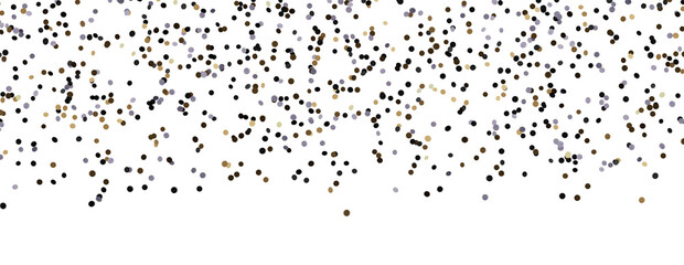 Golden confetti falling down isolated on transparent background..Glittering golden confetti png. Glittering golden confetti falls from above on transparent background. Celebrate festivals.