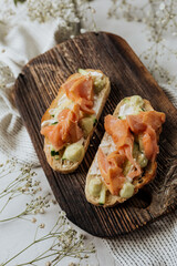 Bruschetta with smoked salmon