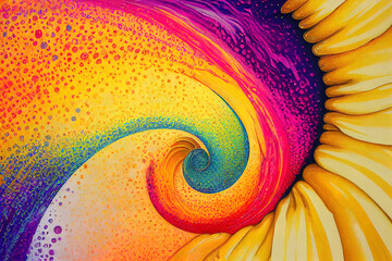 Abstract multicoloured flowery spiral backgrounds
