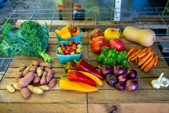 Colorful Assorted Vegetables At Market