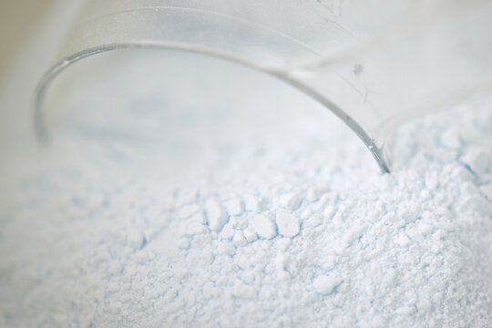 white powder for cosmetic and glass jar