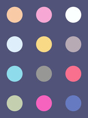 Seamless colorful grid of dots on a blue background