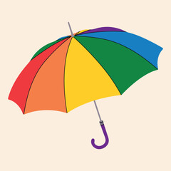 Cartoon outdoor umbrella lgbt design, simple flat vector style, colorful rainbow illustration. Accessory, rain protection, trendy symbol, isolated, fall weather season, decorative, gender, parasol art © Kateryna Tkachenko