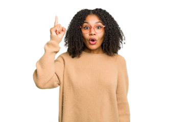 Young african american woman isolated having an idea, inspiration concept.