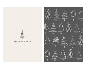 CHRISTMAS VECTOR CARDS SET. Three xmas cards with soft beige background. Christmas templates. Corporate Christmas cards and invitations. 
