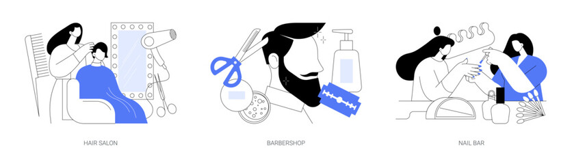 Beauty salon abstract concept vector illustrations.