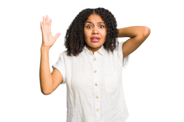 Young african american woman isolated screaming with rage.