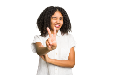 Young african american woman isolated showing number two with fingers.