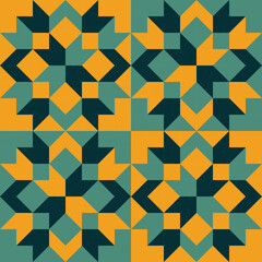 Vintage 70s color geometric seamless pattern