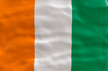 Obraz premium National flag of Ivory Coast. Background with flag of Ivory Coast