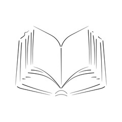 Hand drawn outline of an open book